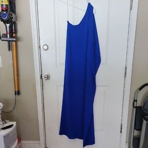 Elegant Blue One-Shoulder Dress